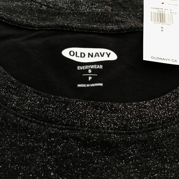 NWT Old Navy Black Shimmer Cotton T-Shirt - Picture 5 of 10